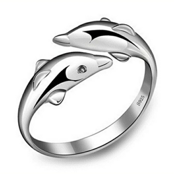 925 Sterling Silver Dolphin Jewelry Set - Picture 3 of 7